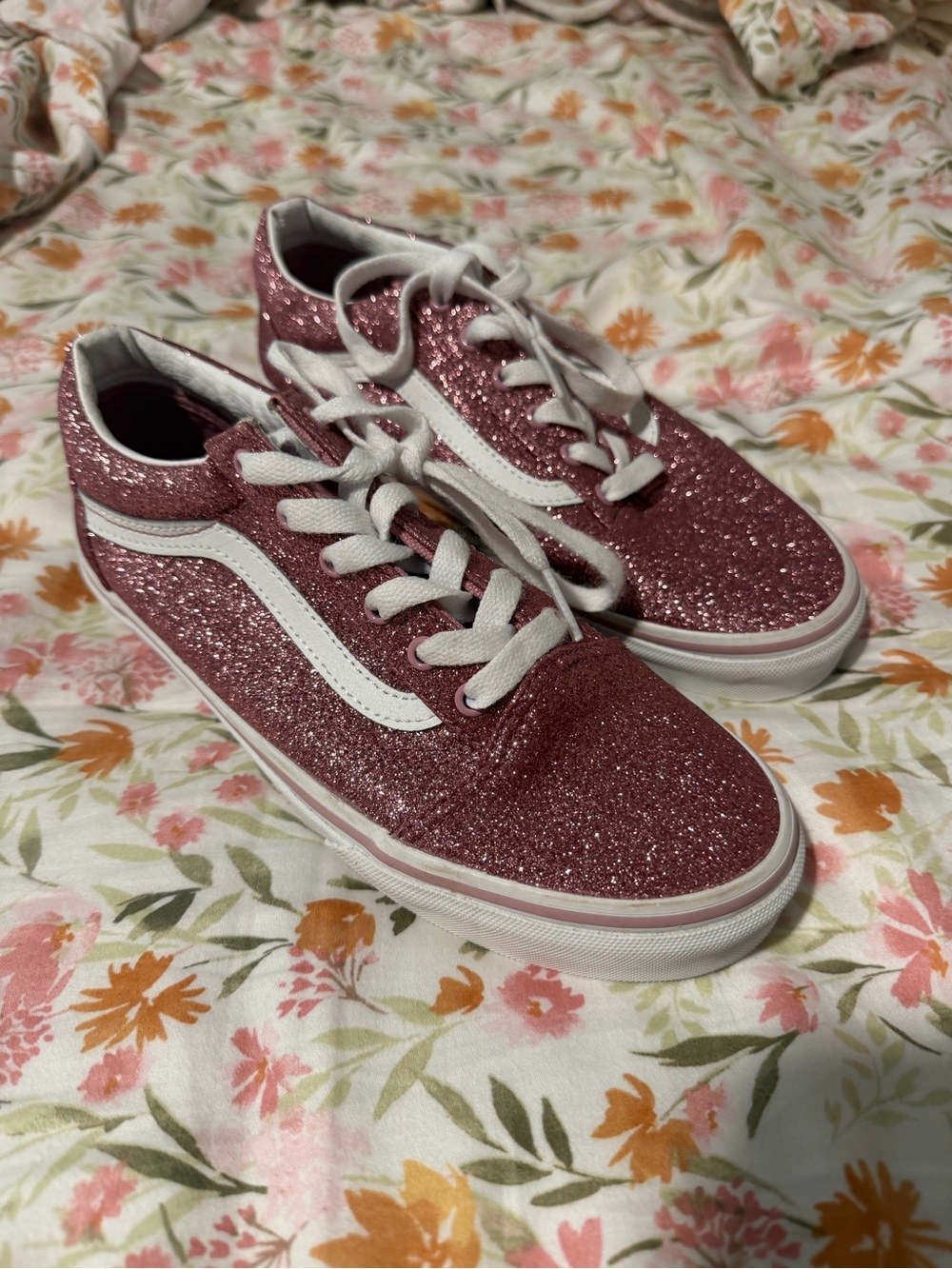 Vans Glitter Low-Top Sneakers in Sparkling Rose